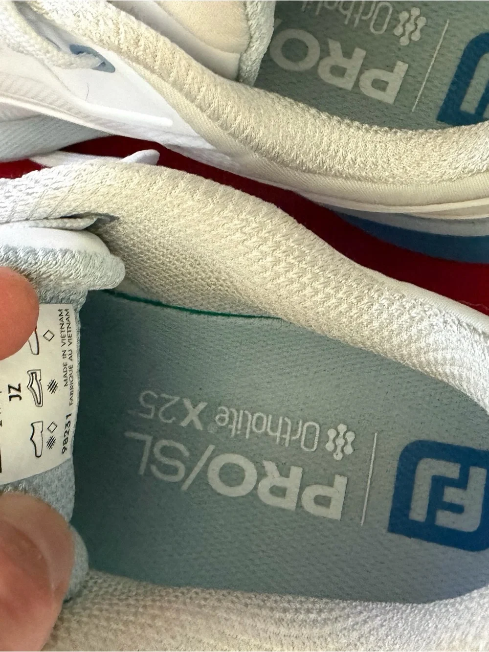 FootJoy White Kids Athletic Golf Sneakers with Blue Accents